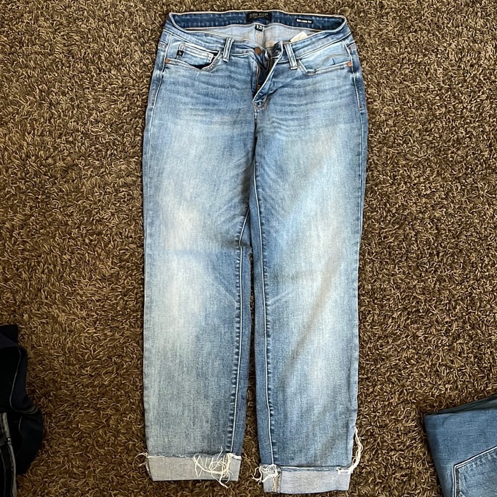 Judy Blue, ankle length cuffed jeans. Size 29.